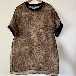 Over sized sheer leopard fashion nova top